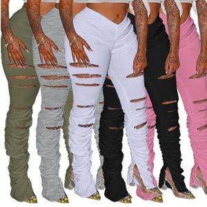 NWT white stacked pants